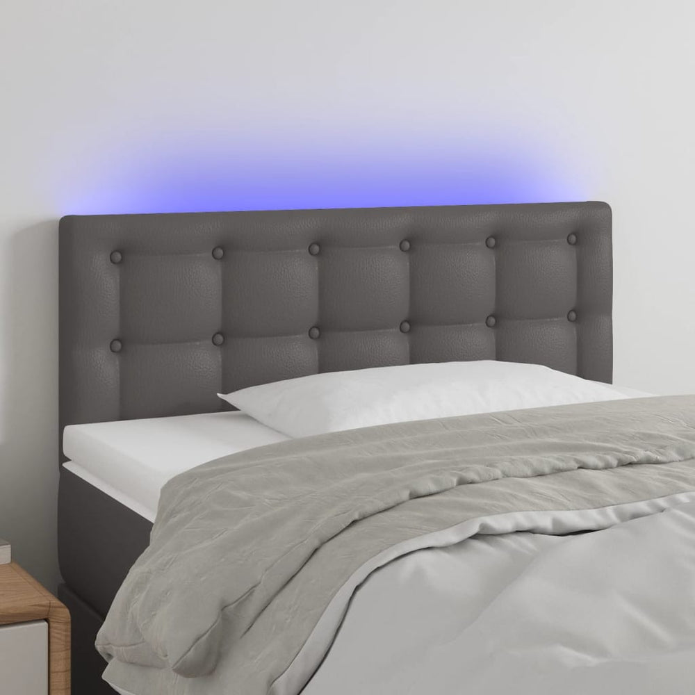 vidaXL Tête de lit LED gris 90x5x78/88 cm similicuir
