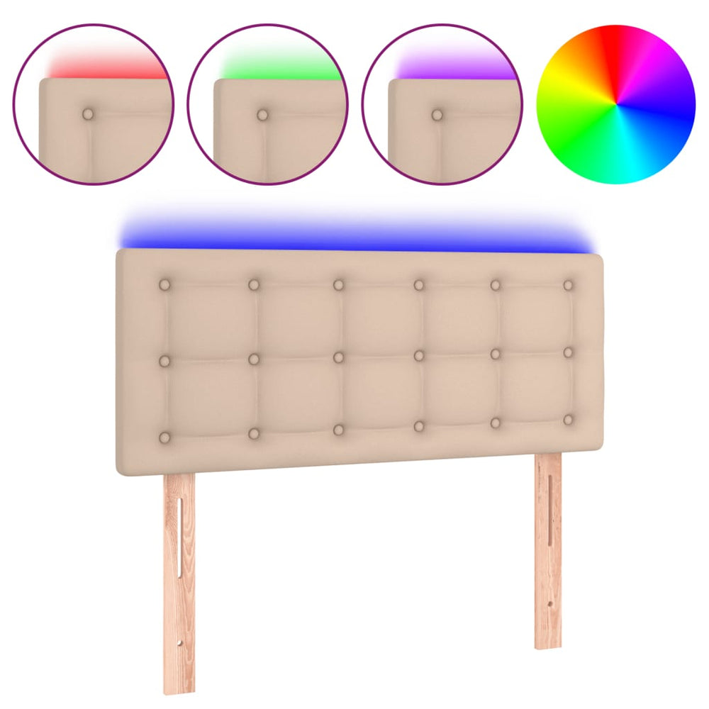 vidaXL Tête de lit à LED Cappuccino-Marron 90x5x78/88 cm Similicuir