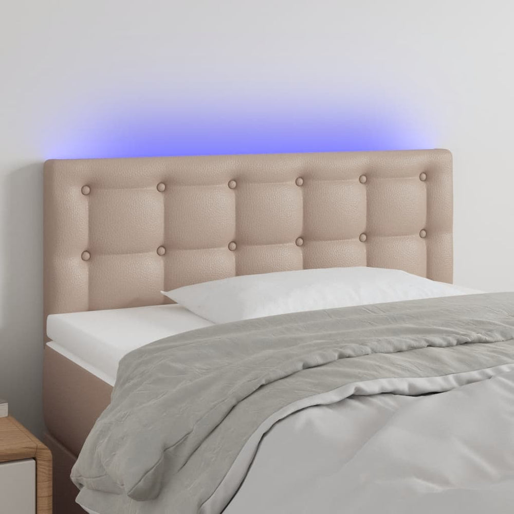vidaXL Tête de lit à LED Cappuccino-Marron 90x5x78/88 cm Similicuir