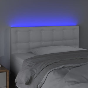 LED Kopfteil Weiß 100x5x78/88 cm Kunstleder