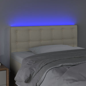 LED Kopfteil Creme 100x5x78/88 cm Kunstleder