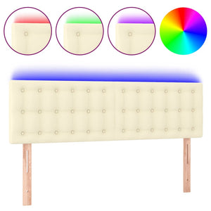 LED Kopfteil Creme 144x5x78/88 cm Kunstleder