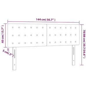 LED Kopfteil Creme 144x5x78/88 cm Kunstleder