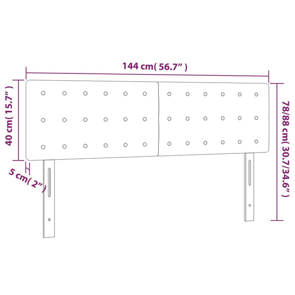 LED Kopfteil Creme 144x5x78/88 cm Kunstleder