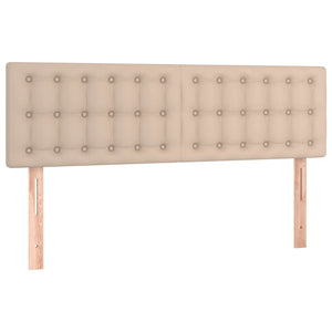 LED Kopfteil Cappuccino-Braun 144x5x78/88 cm Kunstleder