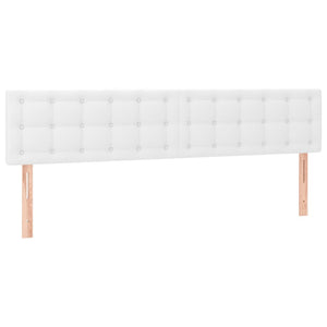 LED Kopfteil Weiß 160x5x78/88 cm Kunstleder