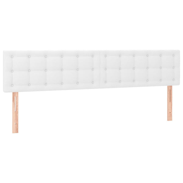 LED Kopfteil Weiß 160x5x78/88 cm Kunstleder