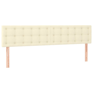 LED Kopfteil Creme 160x5x78/88 cm Kunstleder