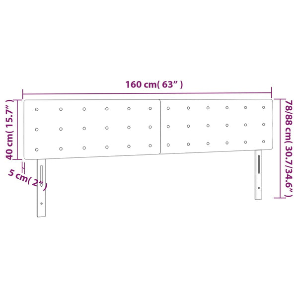 LED Kopfteil Creme 160x5x78/88 cm Kunstleder