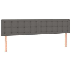 LED Kopfteil Grau 160x5x78/88 cm Kunstleder