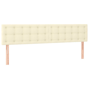 LED Kopfteil Creme 200x5x78/88 cm Kunstleder