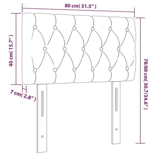 LED Kopfteil Hellgrau 80x7x78/88 cm Stoff