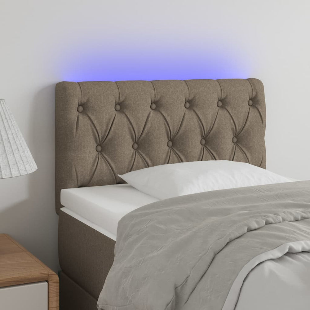 vidaXL Tête de lit à LED Taupe 80x7x78/88 cm Tissu