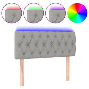 LED Kopfteil Hellgrau 90x7x78/88 cm Stoff