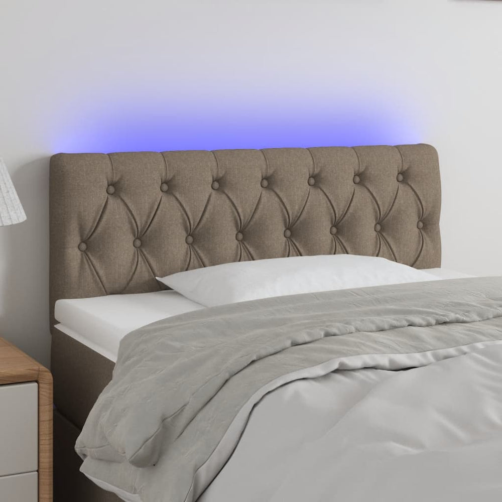 vidaXL Tête de lit à LED Taupe 90x7x78/88 cm Tissu