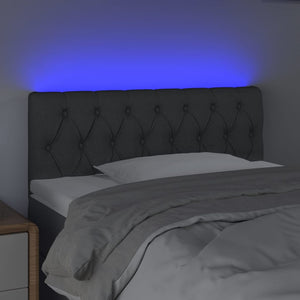 LED Kopfteil Dunkelgrau 100x7x78/88 cm Stoff