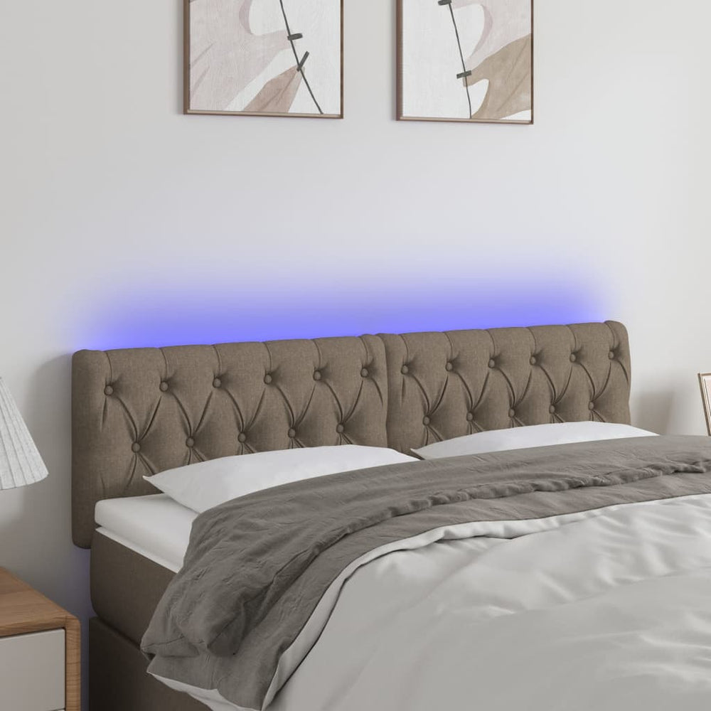 vidaXL Tête de lit LED Taupe 144x7x78/88 cm Tissu