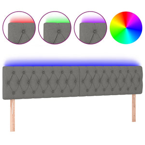 LED Kopfteil Dunkelgrau 180x7x78/88 cm Stoff