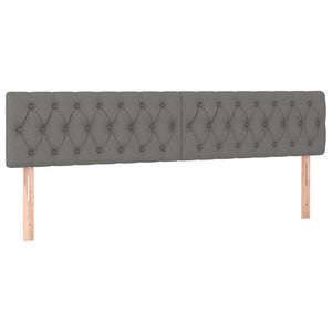 LED Kopfteil Dunkelgrau 180x7x78/88 cm Stoff