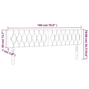 LED Kopfteil Dunkelgrau 180x7x78/88 cm Stoff