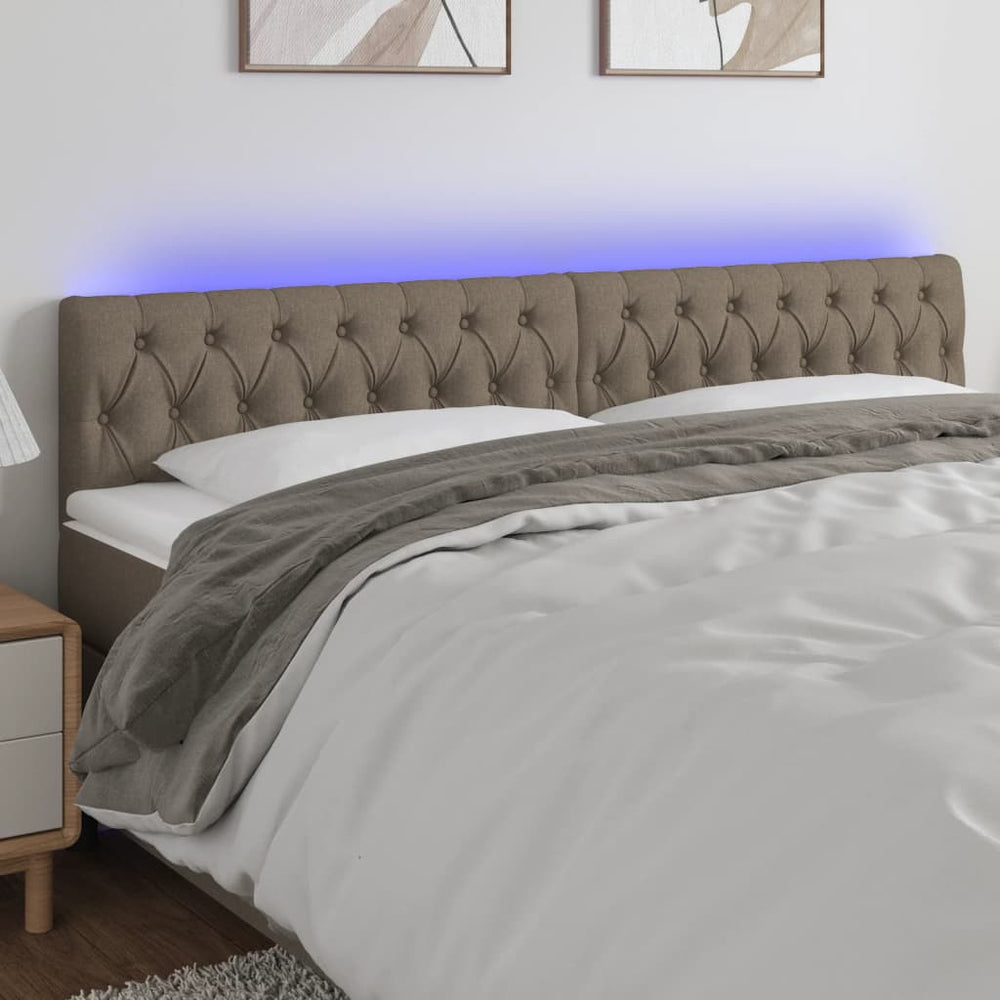 vidaXL Tête de lit LED Taupe 180x7x78/88 cm Tissu