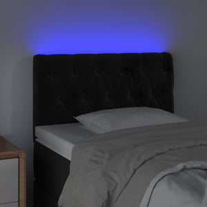 LED Kopfteil Schwarz 80x7x78/88 cm Samt