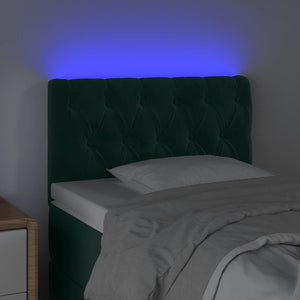LED Kopfteil Dunkelgrün 80x7x78/88 cm Samt
