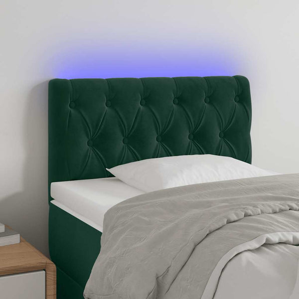 LED Kopfteil Dunkelgrün 80x7x78/88 cm Samt
