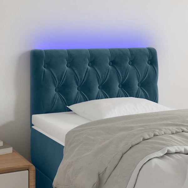 LED Kopfteil Dunkelblau 80x7x78/88 cm Samt