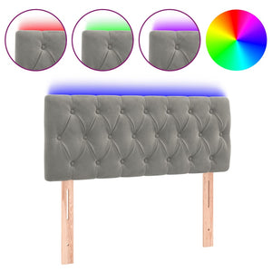 vidaXL Tête de lit à LED gris clair 90x7x78/88 cm Velours
