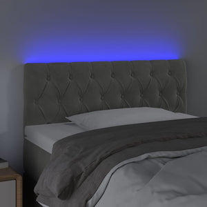 vidaXL Tête de lit à LED gris clair 90x7x78/88 cm Velours