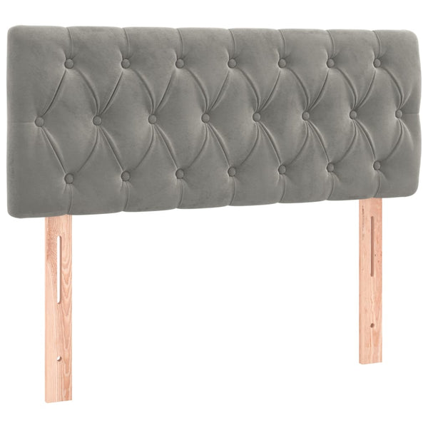 vidaXL Tête de lit à LED gris clair 90x7x78/88 cm Velours