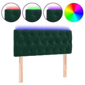 LED Kopfteil Dunkelgrün 90x7x78/88 cm Samt