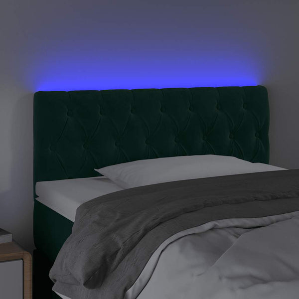 LED Kopfteil Dunkelgrün 90x7x78/88 cm Samt