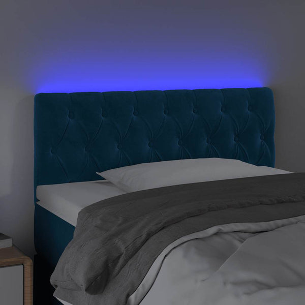 LED Kopfteil Dunkelblau 100x7x78/88 cm Samt