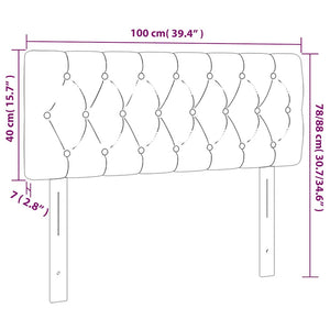 LED Kopfteil Dunkelblau 100x7x78/88 cm Samt