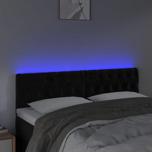 LED Kopfteil Schwarz 160x7x78/88 cm Stoff