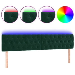 LED Kopfteil Dunkelgrün 180x7x78/88 cm Samt