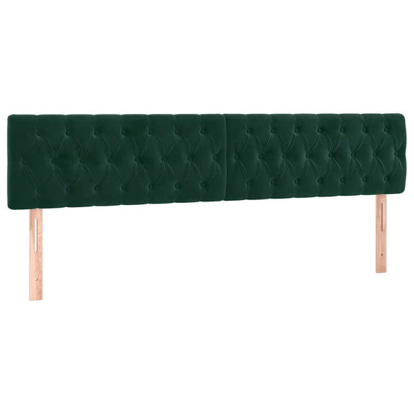 LED Kopfteil Dunkelgrün 180x7x78/88 cm Samt
