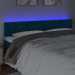 LED Kopfteil Dunkelblau 180x7x78/88 cm Samt
