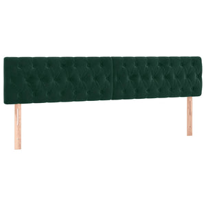 LED Kopfteil Dunkelgrün 200x7x78/88 cm Samt