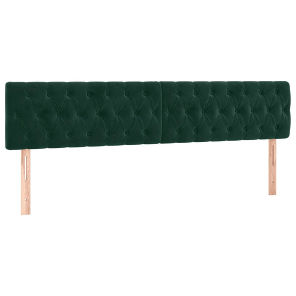 LED Kopfteil Dunkelgrün 200x7x78/88 cm Samt