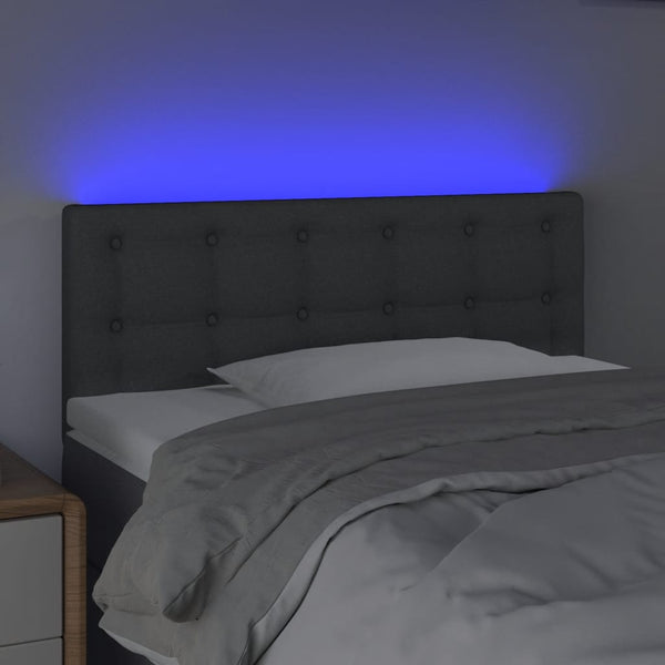 LED Kopfteil Dunkelgrau 80x5x78/88 cm Stoff
