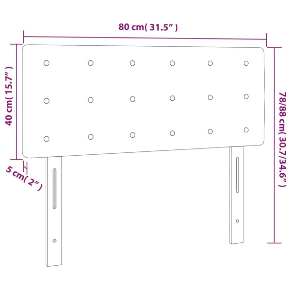 LED Kopfteil Dunkelgrau 80x5x78/88 cm Stoff