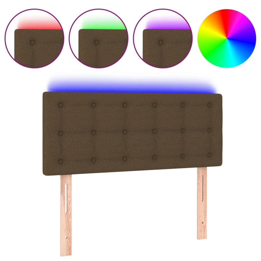vidaXL Tête de lit LED Marron foncé 80x5x78/88 cm Tissu