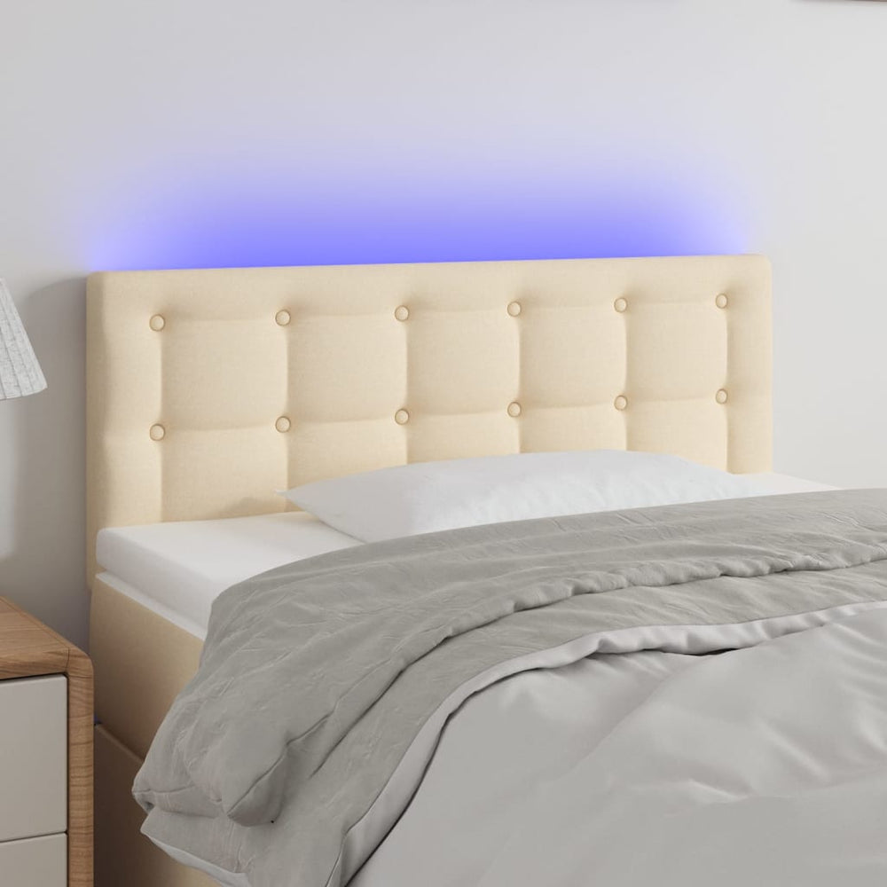 vidaXL Tête de lit à LED crème 80x5x78/88 cm Tissu