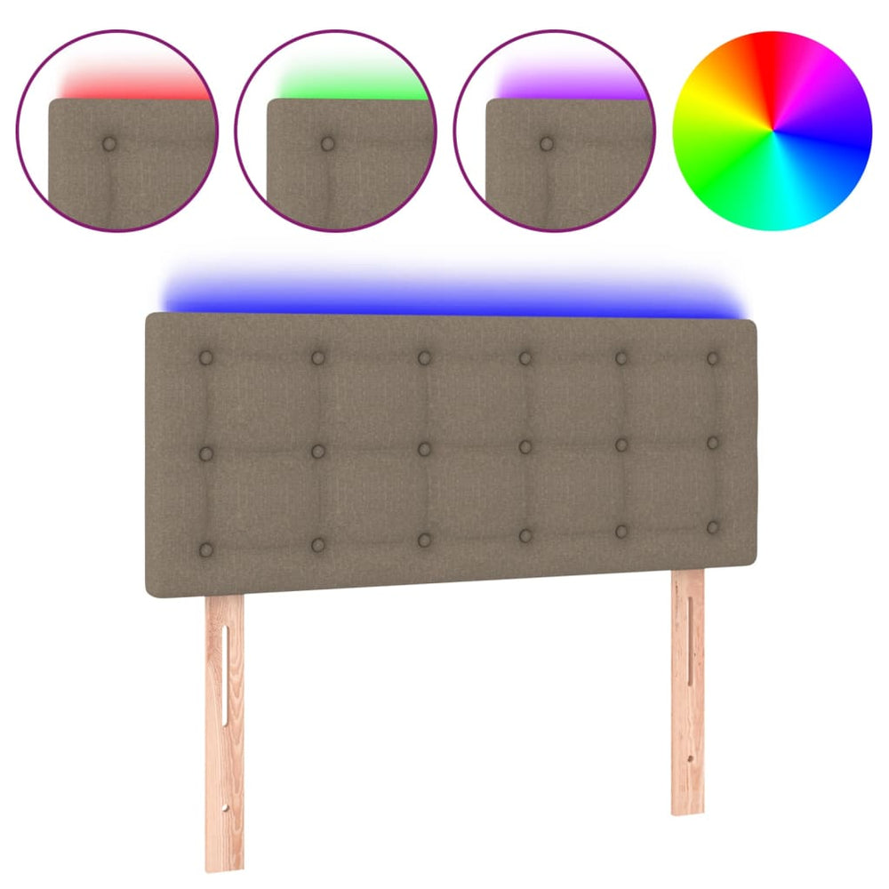 vidaXL Tête de lit LED Taupe 90x5x78/88 cm Tissu