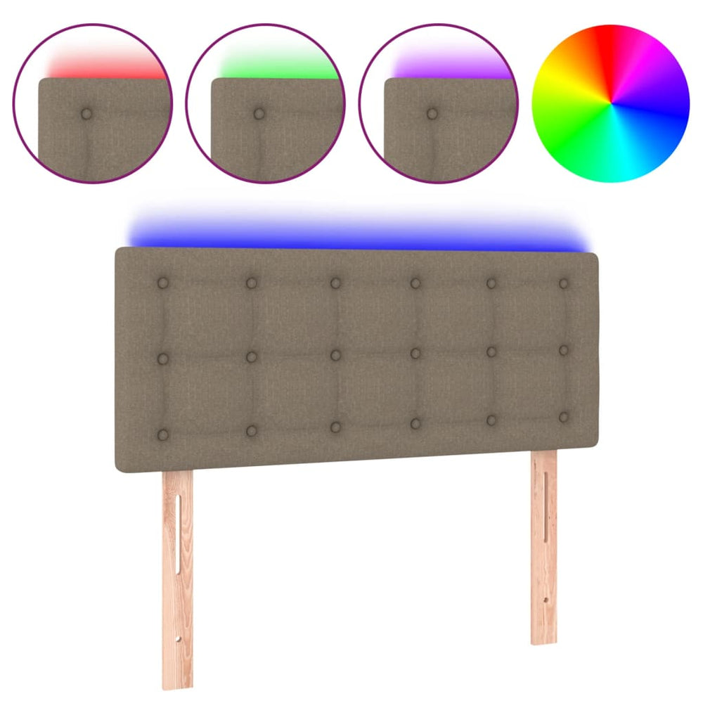 vidaXL Tête de lit à LED taupe 100x5x78/88 cm tissu