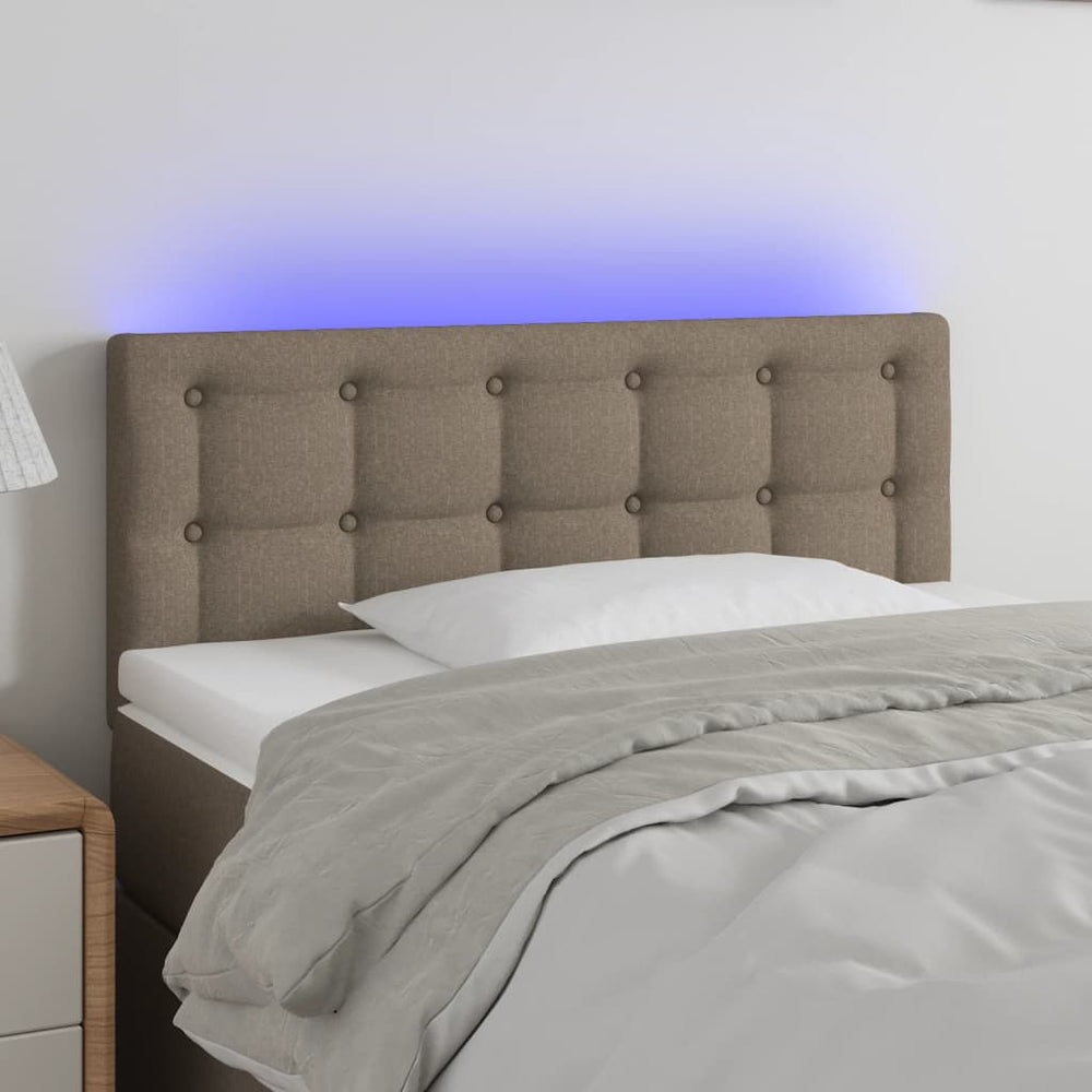 vidaXL Tête de lit à LED taupe 100x5x78/88 cm tissu