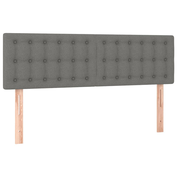 LED Kopfteil Dunkelgrau 144x5x78/88 cm Stoff